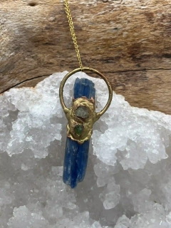 Kyanit, topaz, olivín - náhrdelník